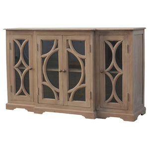 Glazed Carved Media Unit | Decorative Finish | Textured TV Storage