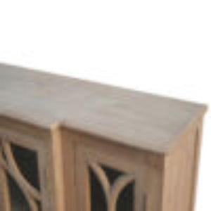 Glazed Carved Media Unit | Decorative Finish | Textured TV Storage