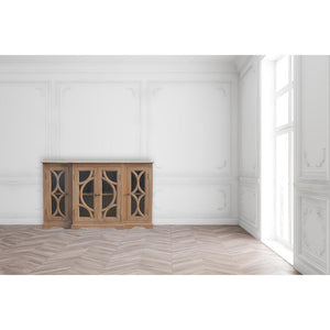 Glazed Carved Media Unit | Decorative Finish | Textured TV Storage