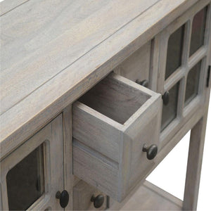 Glazed Console Cabinet | 2 Doors & 4 Drawers | Display Storage