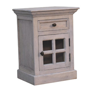 Glazed Stone Bedside Table | Textured Finish | Compact Bedroom Nightstand
