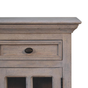 Glazed Stone Bedside Table | Textured Finish | Compact Bedroom Nightstand