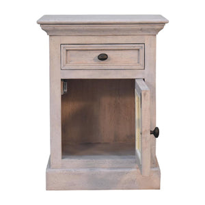 Glazed Stone Bedside Table | Textured Finish | Compact Bedroom Nightstand