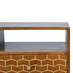Gold Art Pattern Media Unit | Drawer Storage | Decorative TV Furniture