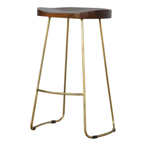Gold Iron Bar Stool | Metal Frame | Modern Kitchen Seating