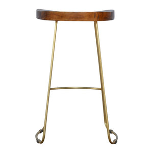 Gold Iron Bar Stool | Metal Frame | Modern Kitchen Seating