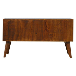 Gold Pattern Sideboard | 2 Sliding Doors | Solid Mango Wood