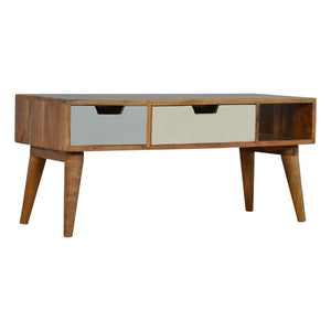 Gradient Drawer Mango Wood Media Unit | 2 Drawers | Open Shelf