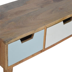 Gradient Drawer Mango Wood Media Unit | 2 Drawers | Open Shelf