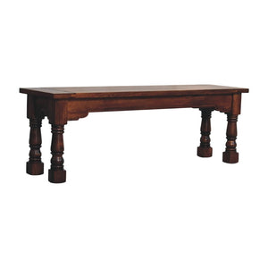 Granary Royale Bench | Solid Mango Wood | Chestnut Finish | Statement Seating