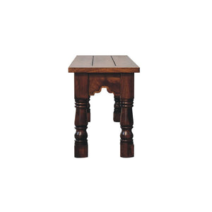 Granary Royale Bench | Solid Mango Wood | Chestnut Finish | Statement Seating