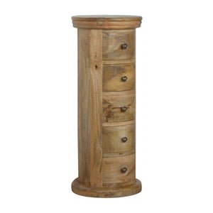 Granary Slim Drum Chest | 5 Drawer Storage | Narrow Bedroom Cabinet