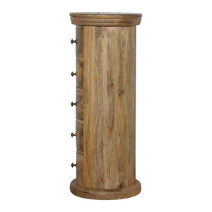 Granary Slim Drum Chest | 5 Drawer Storage | Narrow Bedroom Cabinet