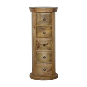 Granary Slim Drum Chest | 5 Drawer Storage | Narrow Bedroom Cabinet