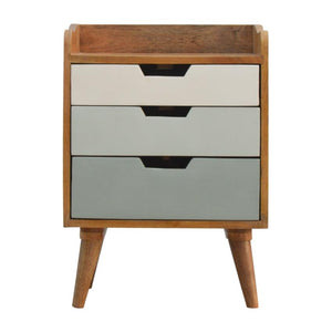 Green Gradient Bedside Table | 3 Drawers | Solid Mango Wood