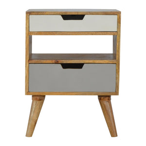 Grey & White Bedside Table | Cut-Out Detail | Two-Tone Bedroom Storage