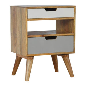 Grey & White Bedside Table | Cut-Out Detail | Two-Tone Bedroom Storage