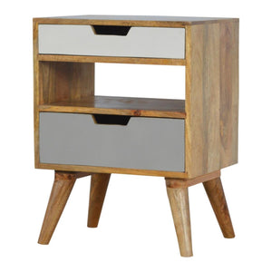 Grey & White Bedside Table | Cut-Out Detail | Two-Tone Bedroom Storage