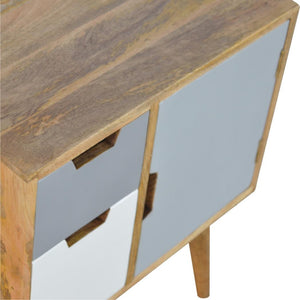 Grey & White Painted Cabinet | Two-Tone Storage | Decorative Accent Furniture