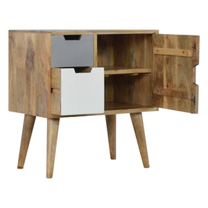 Grey & White Painted Cabinet | Two-Tone Storage | Decorative Accent Furniture