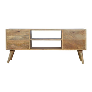 Grey Gradient Mango Wood TV Unit | 4 Drawers | 2 Open Shelves