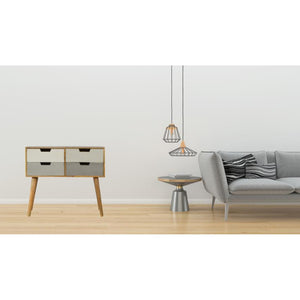 Grey Ombré Mango Wood Console Table | 4 Drawers | Nordic Legs