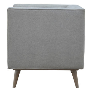 Grey Tweed Armchair | Upholstered Accent Chair | Classic Living Room Seating