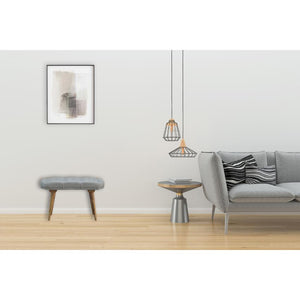 Grey Tweed Bedroom Bench | Deep Button Seat | Mango Wood Legs