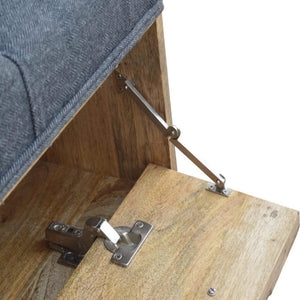 Grey Tweed Diamond Bench | Textured Upholstery | Versatile Home Seating