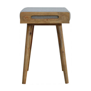 Grey Tweed Tray Style Footstool | Textured Upholstery | Versatile Living Room Seating