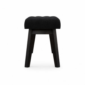 Hallway Bench | Black Velvet | Solid Mango Wood Frame | Upholstered Entryway Seating