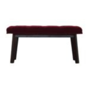 Hallway Bench | Wine Red Velvet | Solid Mango Wood Frame | Upholstered Entryway Seating