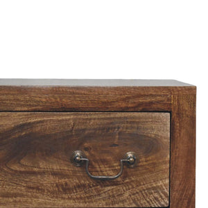 Harlow Compact Chest of Drawers | Solid Mango Wood | Three Drawers | Roasted Almond Finish