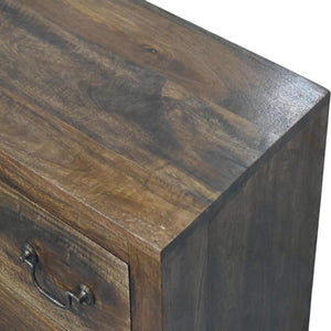 Harlow Compact Chest of Drawers | Solid Mango Wood | Three Drawers | Roasted Almond Finish