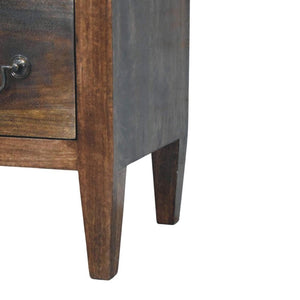 Harlow Compact Chest of Drawers | Solid Mango Wood | Three Drawers | Roasted Almond Finish