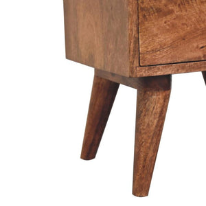 Harper Multi Drawer Bedside Table | Solid Mango Wood | Honey Caramel Finish | 4 Drawer Storage