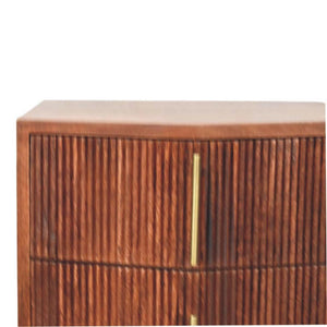Harper Nightstand | Solid Mango Wood | Amber Oak Finish | 2 Drawer Bedside Table