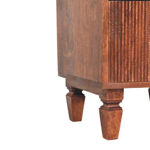 Harper Nightstand | Solid Mango Wood | Amber Oak Finish | 2 Drawer Bedside Table