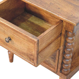 Harper Spindle Bedside Table | Timber Nightstand | Classic Bedroom Storage