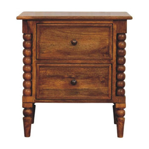 Harper Spindle Bedside Table | Timber Nightstand | Classic Bedroom Storage