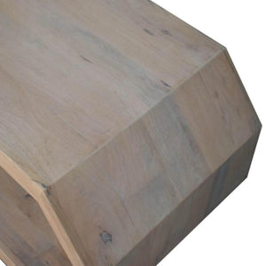 Hexagonal Coffee Table | Solid Mango Wood | Marble Finish | Geometric Open Frame