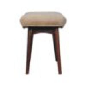 Honey Caramel Curved Bench | Solid Mango Wood | Cream Bouclé Upholstered Accent Bench