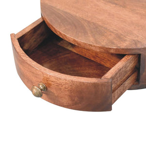 Honey Caramel Rounded Wall Mounted Bedside | Solid Mango Wood | Floating
