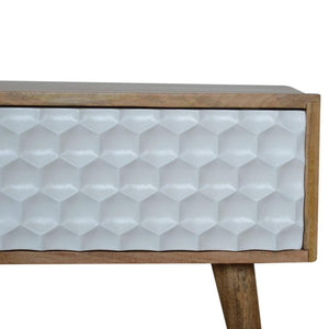Honeycomb Carved Coffee Table | Textured Design | Living Room Centrepiece