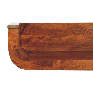 Indira Chestnut Floating Console Table | Solid Mango Wood | Wall-Mounted Hallway Shelf