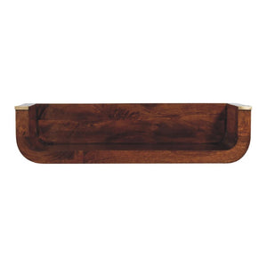 Indira Chestnut Floating Console Table | Solid Mango Wood | Wall-Mounted Hallway Shelf