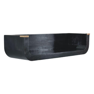 Indira Floating Console Table | Solid Mango Wood | Ash Black Finish | Wall-Mounted Entryway Shelf