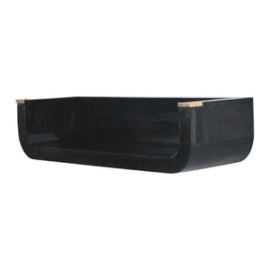 Indira Floating Console Table | Solid Mango Wood | Ash Black Finish | Wall-Mounted Entryway Shelf