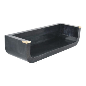 Indira Floating Console Table | Solid Mango Wood | Ash Black Finish | Wall-Mounted Entryway Shelf
