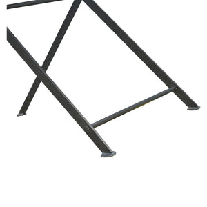 Industrial Butler Tray Table | Solid Mango Wood | Chestnut Finish | Folding Metal Stand